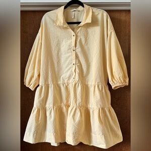 Free People Cotton Poplin Shirt Dress L
